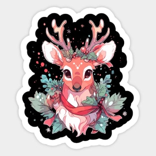 Cottagecore Deer Ugly Christmas Men Kids Women Christmas Sticker